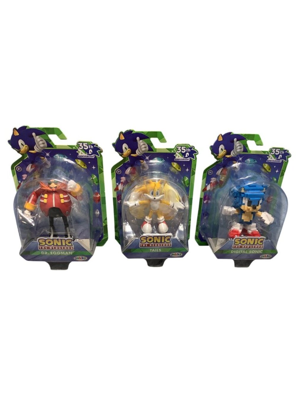 3 Sonic The Hedgehog 35th Anniversary Figures - Dr. Eggman Tails & Digital Sonic